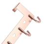 Gulevy Rose Gold Over The Door Hook Organizer Rack - 5 Hook Over Door Hanger Hook - Heavy Duty Towel Hook Set/Robe Hook Set/Clothes Hanger Rack - Rose Gold