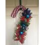 Christmas Candy Cane Wreath Door Hanger 20"