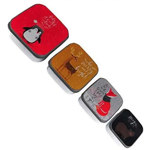 Zoo 4 Pieces Storage Boxes with Different Colors Design Lids Zoo 4 Pieces Storage Boxes with Different Colors Design Lids