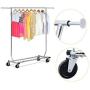 Cypress Shop Clothing Rack Single Rail Rolling Garment Rack Collapsible Clothes Hangers Clothing Garment Rail Rack Bar Adjustable Heavy Duty Collapsible Clothes Hanger Laundry Dryer Trolley Cart