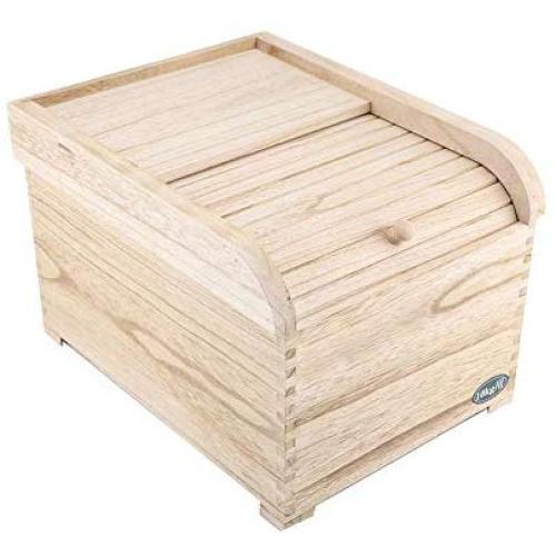 Rice Storage Bin, Paulownia Wood Shuttered Cereals Storage Container Great for Cereals Rice Kitchen Storage Boxes with Cover 10Kg(#01)