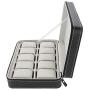 Fdit Watch Display 10 Grids Storage Boxes Zipper Travel Collector Case Organizer