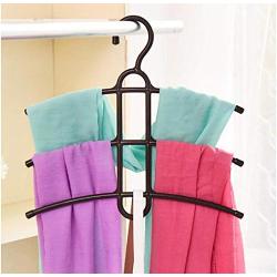 5pcs Random Color Multi Layers Clothes Hanger Fishbone Type Clothing Towel Storage Rack Closet Wardrobe Space Saver Hanging Rack