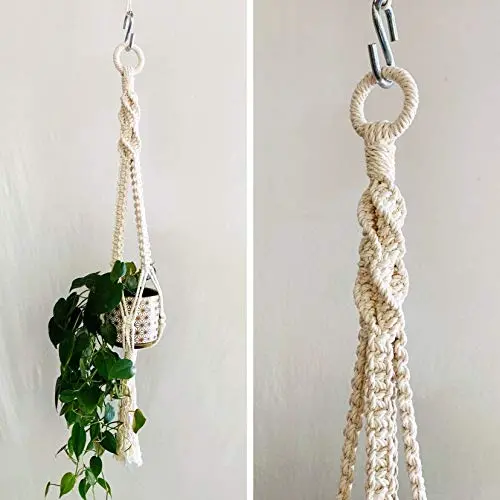 Macrame Plant Hanger / Hanging Plant Holder / Double Twist / Plant Lover Gift / Housewarming Gift / Natural White / Dorm Decor Macrame Plant Hanger / Hanging Plant Holder / Double Twist / Plant Lover Gift / Housewarming Gift / Natural White / Dorm Decor