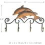Tooarts Key Holder Iron Dolphin Wall Hooks Antique Finish Iron Clothes Hanger Rack Screws Included Wall Mounted
