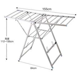 Stainless steel drying rack,Airfoil floor folding balcony drying rack indoor clothes rack clothes hanger-A