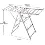 Stainless steel drying rack,Airfoil floor folding balcony drying rack indoor clothes rack clothes hanger-A
