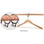 5PC Anti-Theft Wood Hotel Suit Hanger, Wood Clothes Hanger with Security Ring Hook Decoration