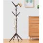 TD Racks Simple Bedroom Coat Rack Solid Wood Hangers Landing Clothes Rack Household Simple Bag Rack (Color : Brown)