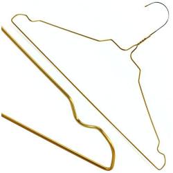 HANGERWORLD 10 Gold Coating 16inch Metal Wire 13 Gauge Pants Bar Coat Clothes Garment Hangers