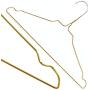 HANGERWORLD 10 Gold Coating 16inch Metal Wire 13 Gauge Pants Bar Coat Clothes Garment Hangers