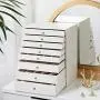 SONGMICS Jewelry Box, 8-Layer Large Jewelry Case, Ideal for Necklaces, Earrings, Sunglasses, Bracelets, Watches, White UJBC11WT SONGMICS Jewelry Box, 8-Layer Large Jewelry Case, Ideal for Necklaces, Earrings, Sunglasses, Bracelets, Watches, White UJBC11WT