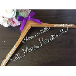 Wedding Dress Hangers - FAST SHIPPING Personalize Bridal Hanger, Wedding Gown Hanger, Name hanger, 30+ Ribbon Color to Choose from.