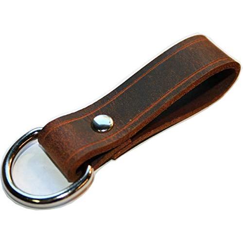 Buffalo Leather Dangler With D Ring Connector - Key Hanger - Knife Dangler - Multi Use - Key Fob Ring, Sheath Holder, Belt Loop - Genuine Leather - Handmade In The USA