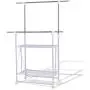 USA_Best_Seller White Folding Portable Adjustable Rolling Clothes Rack Hanger with 2 Shelves Foldable Coat Hat Suit Storage Organizer