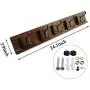 NIKKY HOME Wall Mounted Movable Coat Rack Hanger 5 Dual Hooks for Bags Clothes in Hallway Entryway Bedroom Bathroom, Dark Brown