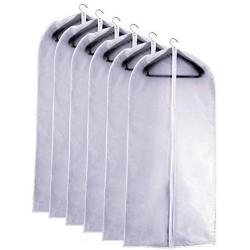 Garment Bag Clear Plastic Breathable Moth Proof Garment Bags Cover for Long Winter Coats Wedding Dress Suit Dance Clothes Closet Pack of 6 ( 24 X 55 )