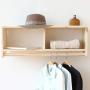 COAT RACK Wall-Mounted Solid Wood, Double-Deck Hall Wall Hanger, Clothes Rail, Porch Bedroom Bathroom