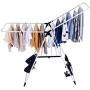Tangkula Clothes Drying Rack, Collapsible Laundry for Sweaters Socks Underwear with Shoe Holder & 2 Shelves, Study Steel Frame Space Saving Adjustable Hanging Foldable Drying Rack (White)