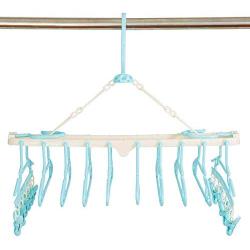 EvaroFly Portable Multipurpose Folding Hanger, Anti-skidding Rotatable Small Baby Clothes Storage Clothes Hanger -Blue 1 Pc