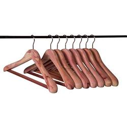 Neaties American Cedar Wood Wide Large Coat Hangers with Flat Bar, 8pk