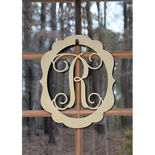 Scalloped Oval Metal Monogram Door Hanger, Metal Wall Art