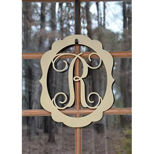 Scalloped Oval Metal Monogram Door Hanger, Metal Wall Art Scalloped Oval Metal Monogram Door Hanger, Metal Wall Art