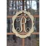Scalloped Oval Metal Monogram Door Hanger, Metal Wall Art