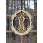 Scalloped Oval Metal Monogram Door Hanger, Metal Wall Art Scalloped Oval Metal Monogram Door Hanger, Metal Wall Art