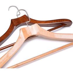 Clothes Hangers Set, 20 Pack Wooden Hanger Pants Strong Premium Wooden Coat Hangers Suit Hangers Saving Clothing Hangers Suit Clothes Hangers Closet Clothing Organiser ( Color : Brown , Size : 45cm )