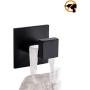Wellsum 3M self 3M Adhesive Matte Black Bathroom Rustproof Heavy Duty Door Hanger, 2-Piece Towel Hook, No Drilling