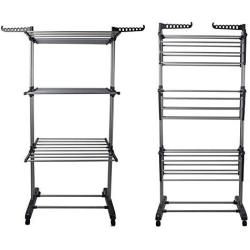 leveraYo Portable Practical Clothes Dryer Rack 3 Tier Folding Clothes Airer Laundry Dryer Rack in/Outdoor Hanger Storage Holder Suitable for a Variety of Clothes Contemporary
