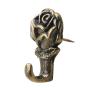 Rose Shape Push Pin Hangers Wall Hooks (12 - Pack， Antique Brass)
