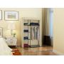 MULSH Closet Wardrobe Portable Clothes Storage Organizer with Metal Shelves and Dustproof Non-Woven Fabric Cover in Beige,41.73x17.72x63.35 in