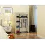 MULSH Closet Wardrobe Portable Clothes Storage Organizer with Metal Shelves and Dustproof Non-Woven Fabric Cover in Beige,41.73x17.72x63.35 in