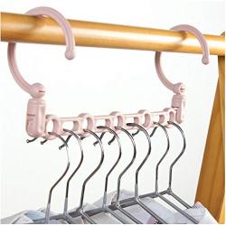 Windproof 5Hole Magic Coat Clothes Hanger Multifunction Holder Clothes Hanging Organizer Folding Rotating Coat Storage Rack 10pcs Random Color