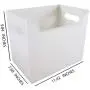 Portable File Folder Organizer, Magazine & Book Storage Boxes with Side Handles, White Portable File Folder Organizer, Magazine & Book Storage Boxes with Side Handles, White
