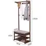 Bamboo Coat Rack Multifunction Storage Floor Coat Bench Change Shoe Bench Shoe Rack Hall Clothes Hanger Hangers Brown