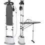 COSTWAY 2-in-1 Garment Steamer, Heavy Duty Powerful Clothes Fabric Steamer for Home and Commercial Use, Dual-Use Iron and Garment with Fabric Brush, Garment Hanger, 1600W
