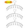 Hamek 3 Pack Stainless Steel Clothes Drying Rack 10 Clips Metal Clothespins, Portable Laundry Drying Rack Clothes Hanger