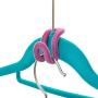 Hanger Hooks, Cascading Clothes Hanger Connector Flocking Mini Hooks for Clothing Closet Storage-Black 50-Pack
