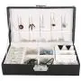 Cimenn Jewelry Box, Elegant PU Leather Solid Color Case Storage Organizer for Women Girls(Black) Cimenn Jewelry Box, Elegant PU Leather Solid Color Case Storage Organizer for Women Girls(Black)