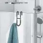 Simtive Shower Door Hooks (2-Pack), Towel Hooks for Bathroom Frameless Glass Shower Door, Shower Squeegee Hooks, Black