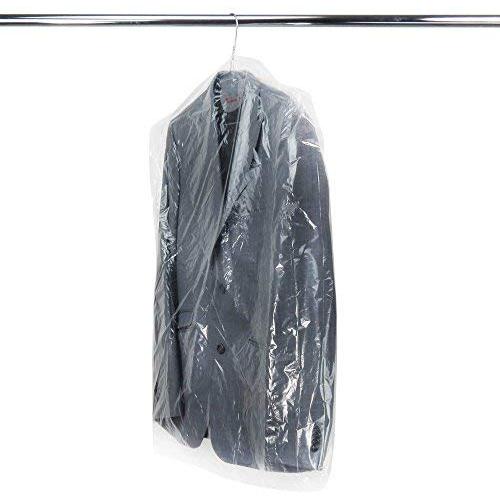 HANGERWORLD 50 Clear 40inch 80 Gauge Dry Cleaning Laundrette Polythylene Garment Clothes Cover Protector Bags.