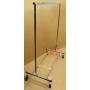 Single Bar Adjustable Clothes Rack Garmen Display Clothes Hanger Retail Rolling