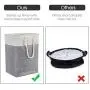 DECOMOMO 85.8L XL Laundry Hamper Basket with Extra Long Adjustable Rope Handles - Collapsible Fabric Storage Bin - Foldable Storage Basket for Clothes & Toys (Black and White, 2)
