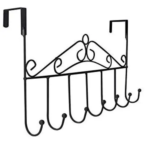 Dingang Over The Door Hanger Rack - Decorative Metal Hanger Holder for Home Office Use 7 Hooks Black Dingang Over The Door Hanger Rack - Decorative Metal Hanger Holder for Home Office Use 7 Hooks Black