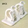 Self Adhesive Hooks Curtain Rod Bracket Pole Holder 8 PCS Drapery Hook Holders Curtain Pole Wall Brackets & Fixings Rod Holder Adhesive Towel Rod Hooks for Home Bathroom