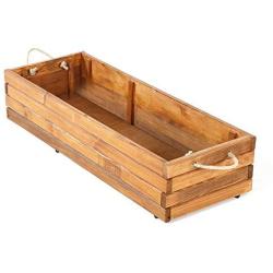 Fold able Organization Rustic Display Storage Wood Box, Mahogany Color (14&quotX45&quotX8”)