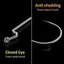 PLUSINNO 100Pcs Fishing Hooks, High Carbon Steel Offset Worm Hooks with Plastic Box, Strong Sharp Soft Bait Jig Fish Hooks with Barbs for Bass Freshwater Saltwater